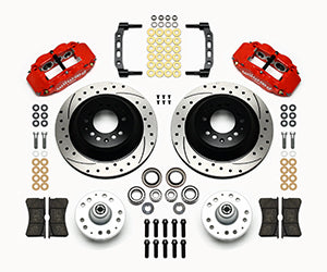 Wilwood Narrow Superlite 6R Front Hub & 1PC Rtr Kit 12.88in Dril -Red 74-80 Pinto/Mustang II