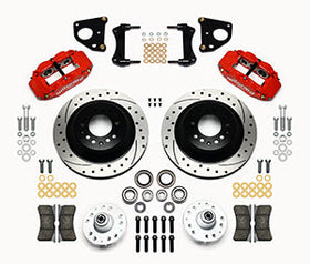 Wilwood Narrow Superlite 6R Front Hub & 1PC Rtr Kit 12.88in Dril -Red 62-72 CDP B & E Body-Drum - 0