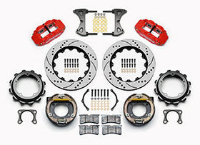 Wilwood Narrow Superlite 4R Rear P-Brk Kit 14.00in Red Strange Eng Floater 3.49in Offset - 0