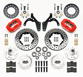 Wilwood Forged Dynalite Front Kit 11.00in Drill-Red 59-64 Chevy Impala / 63-64 Corvette - 0