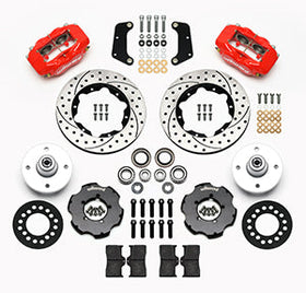 Wilwood Forged Dynalite Front Kit 10.75in Drilled Red 64-65 Mustang 6 Cylinder 4-lug - 0