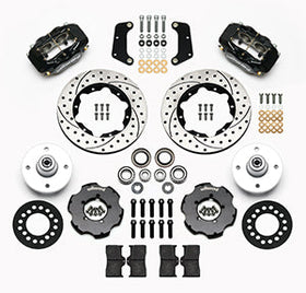 Wilwood Forged Dynalite Front Kit 10.75in Drilled Red 64-65 Mustang 6 Cylinder 4-lug - 0