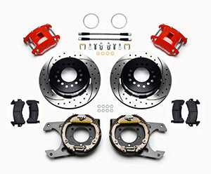 Wilwood D154 P/S P-B Kit Drilled-Red Jeep Dana 35 2.56 Off 5-lug w/ lines