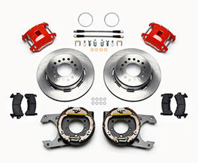 Wilwood D154 P/S Park Brake Kit Red Jeep Dana 35 2.56 Off 5-lug w/ lines - 0