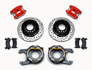 Wilwood D154 P/S P-B Kit Drilled-Red Chevy C-10 2.42 Offset 5-lug-2