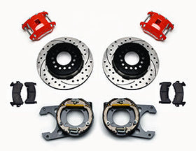Wilwood D154 P/S P-B Kit Drilled-Red Chevy C-10 2.42 Offset 5-lug - 0
