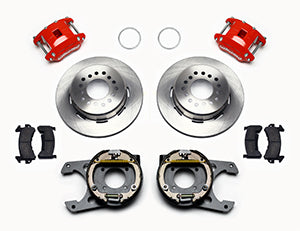 Wilwood D154 P/S Park Brake Kit Red 12 Bolt 2.75in offset Staggered Shock