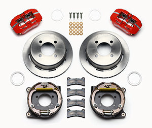 Wilwood Dynapro Low-Profile 11.00in P-Brake Kit - Red Ford 7.5in Rear 2.80 Offset - 4-Lug