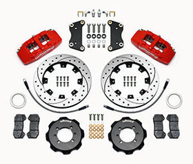 Wilwood Dynapro 6 Front Hat Kit 12.19in Drilled Red 2012 Fiat 500 w/ Lines - 0
