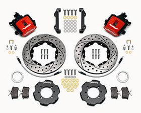 Wilwood Combination Parking Brake Rear Kit 11.00in Drilled Red 2012 Fiat 500 w/ Lines - 0