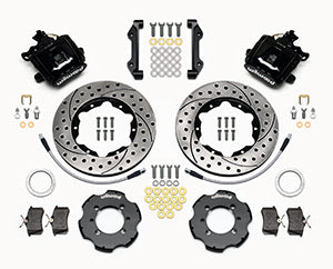 Wilwood Combination Parking Brake Rear Kit 11.00in Drilled 2012 Fiat 500 w/ Lines
