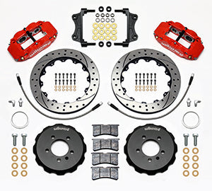 Wilwood Narrow Superlite 6R Front Hat Kit 12.88in Drill Red 06-12 Volkswagen GTI w/ Lines - 0