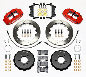 Wilwood Narrow Superlite 6R Front Hat Kit 12.88in Red 06-12 Volkswagen GTI w/ Lines