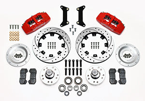 Wilwood Dynapro 6 Front Hub Kit 12.19in Drilled Red 79-87 GM G Body