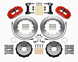 Wilwood Narrow Superlite 6R Front Hat Kit 14.00in Red 1999-2012 Subaru WRX w/Lines