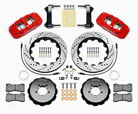 Wilwood AERO6 Front Hat Kit 14.00 Drilled Red 1999-2012 Subaru WRX w/Lines - 0