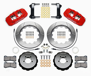 Wilwood AERO6 Front Hat Kit 14.00 Red 1999-2012 Subaru WRX w/Lines