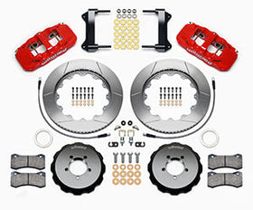 Wilwood AERO6 Front Hat Kit 14.00 Red 1999-2012 Subaru WRX w/Lines - 0