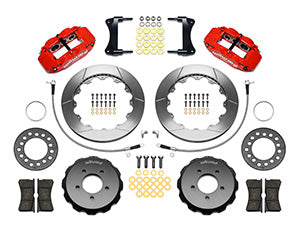 Wilwood Narrow Superlite 6R Front Hat Kit 12.88in Red 2005-Up Mazda Miata w/ Lines