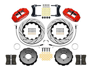 Wilwood Narrow Superlite 6R Front Hat Kit 14.00in Drill Red 2005-Up Mazda Miata w/ Lines