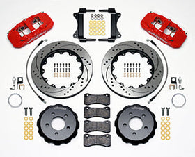 Wilwood AERO6 Front Hat Kit 14.25 Drilled Red 2008-2009 Pontaic G8 w/Lines - 0
