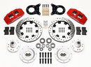 Wilwood Dynapro 6 Front Hub Kit 12.19in Drill Red 1970-1973 Mustang Disc & Drum Spindle-2