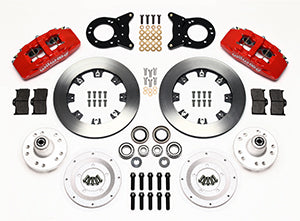 Wilwood Dynapro 6 Front Hub Kit 12.19in Red 1970-1973 Mustang Disc & Drum Spindle