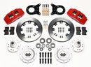 Wilwood Dynapro 6 Front Hub Kit 12.19in Red 1970-1973 Mustang Disc & Drum Spindle-2