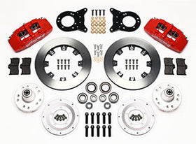 Wilwood Dynapro 6 Front Hub Kit 12.19in Red 1970-1973 Mustang Disc & Drum Spindle - 0