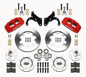 Wilwood Dynapro 6 Front Hub Kit 12.19in Red 69-70 Impala Drum/Disc 69-82 Vette - 0