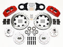 Wilwood Dynapro 6 Front Hub Kit 12.19in Drill Red 1965-1969 Mustang Disc & Drum Spindle-2