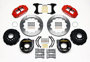 Wilwood Narrow Superlite 4R Rear P-Brk Kit 12.88in Red Chevy 12 Bolt w/ C-Clips