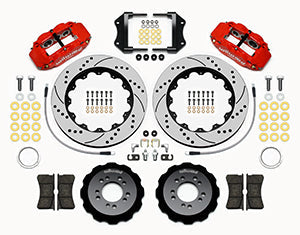 Wilwood Narrow Superlite 6R Front Hat Kit 14.00in Drill Red 2013-Up Ford Focus ST w/ Lines
