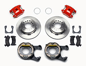 Wilwood D154 P/S Park Brake Kit Red 12 Bolt 2.81in Offset Staggered Shock