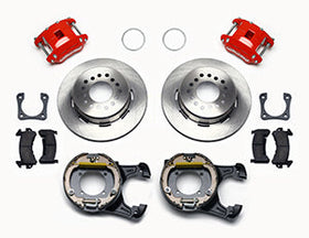 Wilwood D154 P/S Park Brake Kit Red 12 Bolt 2.81in Offset Staggered Shock - 0