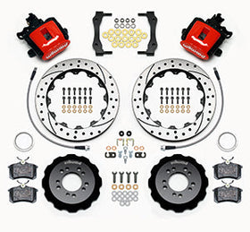 Wilwood Combination Parking Brake Rear Kit 12.88in Drilled Red 2013-Up Ford Focus ST w/ Lines - 0