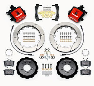 Wilwood Combination Parking Brake Rear Kit 12.88in Red 2013-Up Ford Focus ST w/ Lines