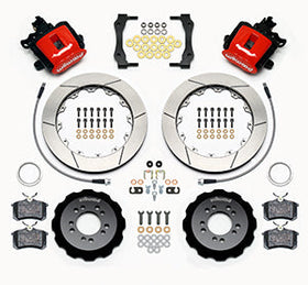 Wilwood Combination Parking Brake Rear Kit 12.88in Red 2013-Up Ford Focus ST w/ Lines - 0