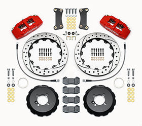 Wilwood Dynapro 6 Front Hat Kit 12.88in Drilled Red 2002-Up Mini Cooper w/ Lines - 0