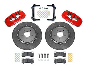 WILWOOD AERO4 Dynamic Rear P-Brk Kit,14.00" C/SiC,Red 97-04 Corvette C5/Z06 05-1
