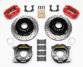 Wilwood Dynapro Dust-Boot P/S Park Brake Kit Drilled Red Big Ford 2.36in Offset - 0