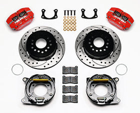 Wilwood Dynapro Dust-Boot P/S Park Brake Kit Drilled Red New Big Ford 2.50in Offset - 0