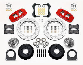 WILWOOD Aero6 Front Hub Kit,114.00" Drill-Zinc,Red TCI-IFS,71-78 (Pinto Based) - 0