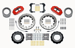 Wilwood Narrow Superlite 4R Front Hat Kit 12.88in Drill Red 76-77 Ford Bronco Dana 44 w/Lines