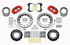 Wilwood Narrow Superlite 4R Front Hat Kit 12.88in Drill Red 76-77 Ford Bronco Dana 44 w/Lines - 0