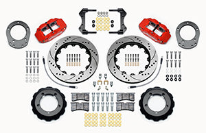 Wilwood Narrow Superlite 4R Front Hat Kit 14.00in Drill Red 76-77 Ford Bronco Dana 44 w/Lines