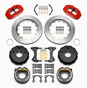Wilwood Narrow Superlite 4R Rear P-Brk Kit 14.00in Red Small Ford 2.36in Off Bronco 5 x 5.50