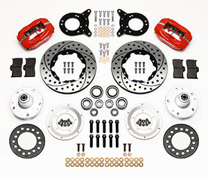 Wilwood Dynapro Dust-Boot Front Kit 11.00in Dril Red 1965-1969 Mustang Disc & Drum Spindle