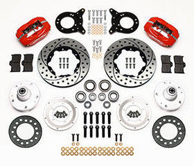 Wilwood Dynapro Dust-Boot Front Kit 11.00in Dril Red 1965-1969 Mustang Disc & Drum Spindle - 0