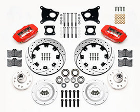 Wilwood Forged Dynalite Front Kit 12.19in Drilled Red AMC 71-76 OE Disc w/o Bendix Brakes - 0